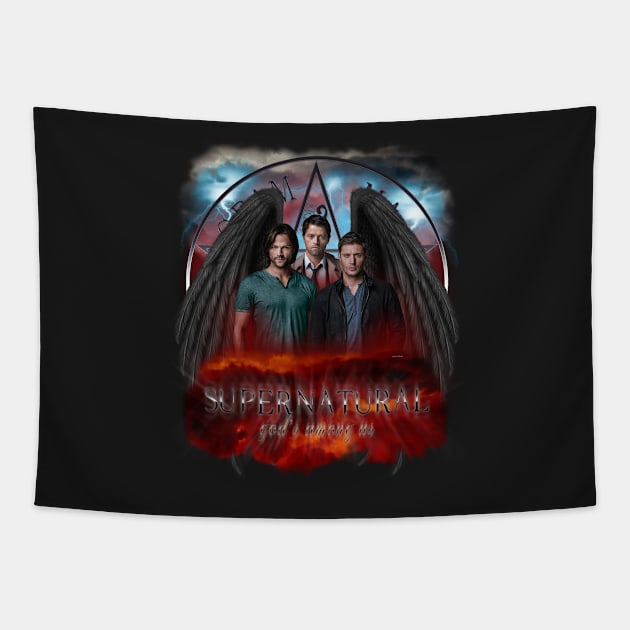 Supernatural Gods Among Us 5 Tapestry by Ratherkool