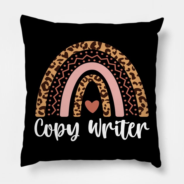 Copy Writer Rainbow Leopard Funny For Mom Copywriter Pillow by TeeTypo