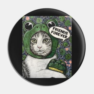 Friends forever- ribbit meets meow Pin