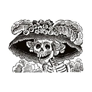 Calavera Catrina | Dia De Los Muertos | Day of the Dead | Skulls | Skeletons | Sugar Skulls | Black | T-Shirt