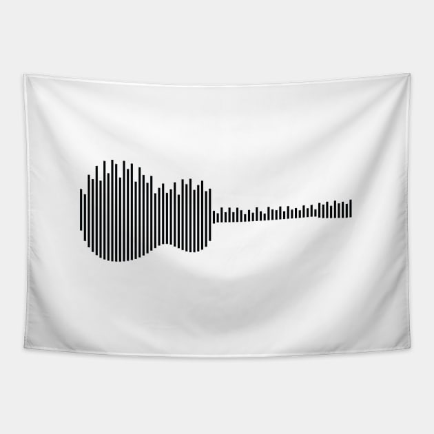 Acoustic Guitar Sound Waves Light Theme Tapestry by nightsworthy