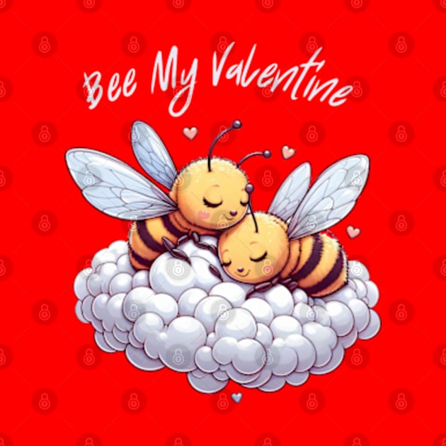 couple of bees embracing on a cloud, Bee My Valentine by StyleTops