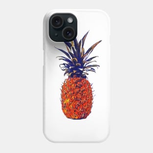 Retro vibrant tropical pineapple ananas Phone Case