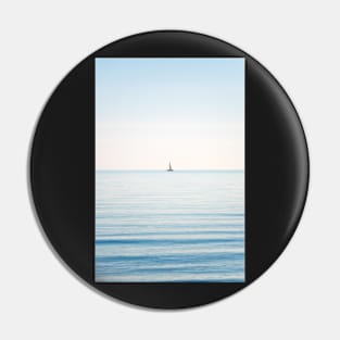 Lonely Boat in the ocean Pin