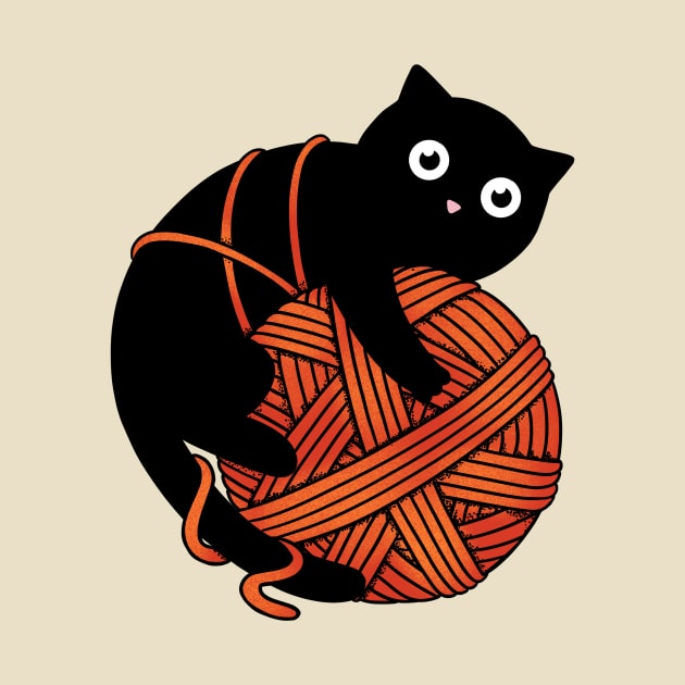 Cat and yarn ball by coffeeman