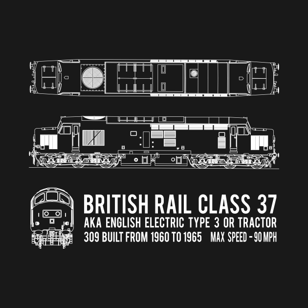British Rail Class 37 English Electric Type 3 Blueprint