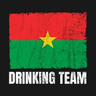 Burkinabe Drinking Team Graphic for Men Women Funny Burkina Faso Flag T-Shirt