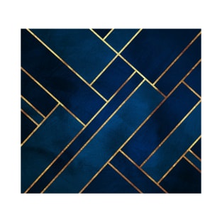 Navy Gold Geometric T-Shirt