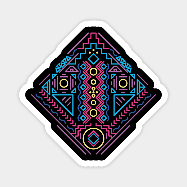 Native American Pattern in Retro Colours Magnet by JDP Designs