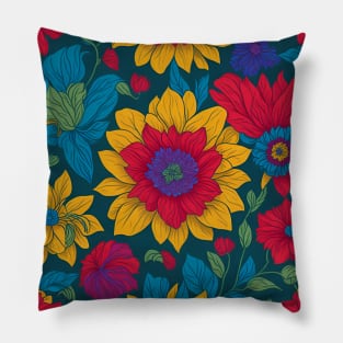 floral pattern design, flower art Pillow