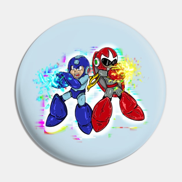 Rockman and protoman Pin by Dom Café