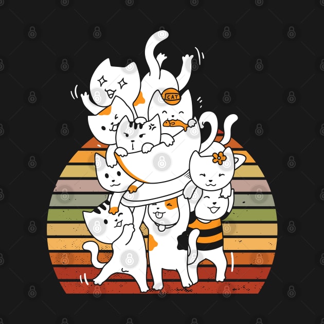 Cats Meowtain Cute Kitty Pile by TeddyTees