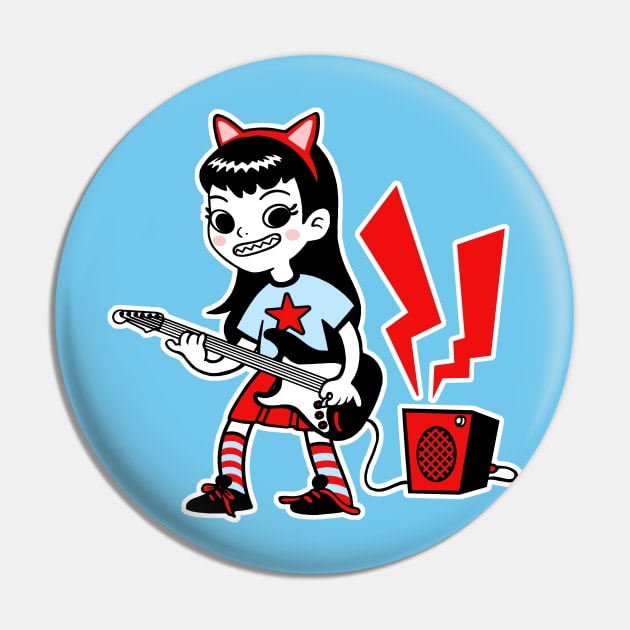 Alternative Guitar Girl Pin by SarahJoncas