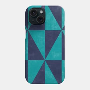 Geometric Triangle Pattern - Turquoise, Blue Concrete Phone Case