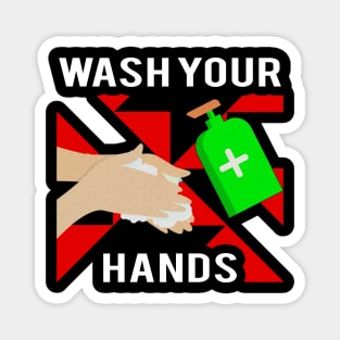 Wash Your Hands Minimalist Typography Design Magnet