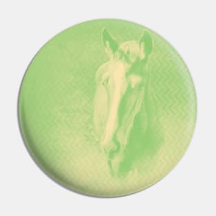 Horse emerging from the alien green mist Pin