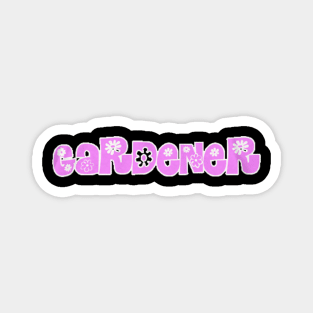 Gardener Pink Flower Design Magnet