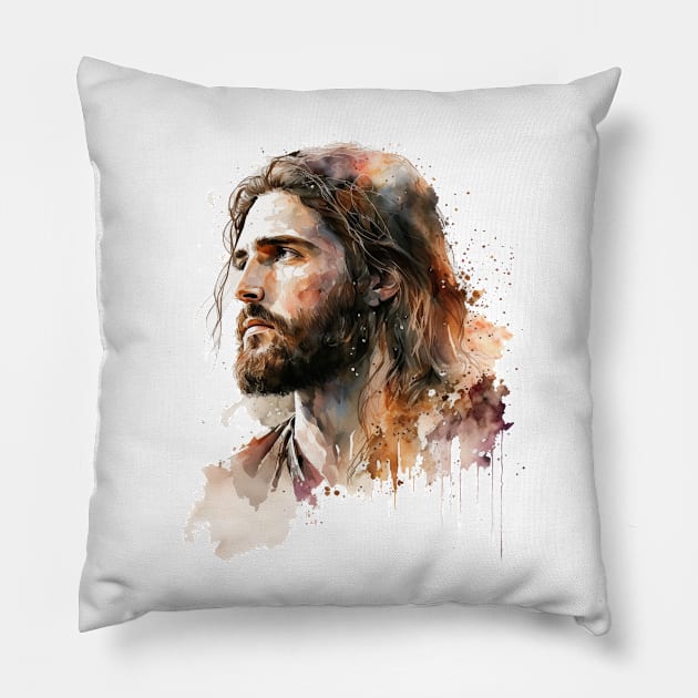 Jesus - Watercolor Pillow by ChristianLifeApparel