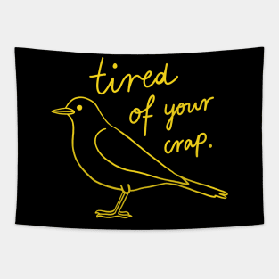 Bird Drawing - Pigeon Is Tired Of Your Crap Tapestry