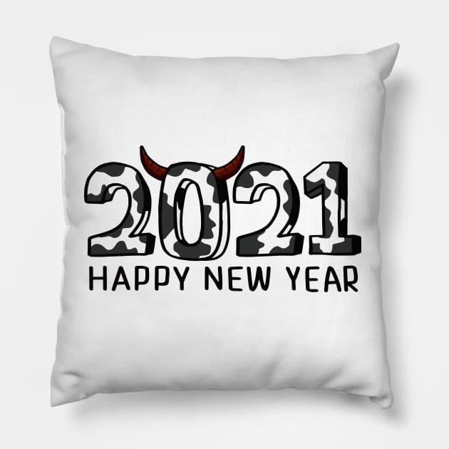 Happy New Year 2021 Pillow by Mako Design 