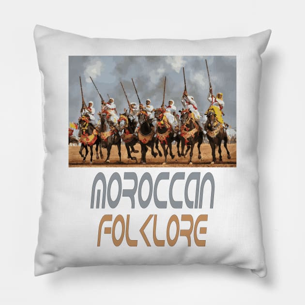 Moroccan Folklore T-Shirts Pillow by DOUHALY