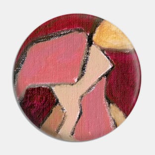 Rose Beige Wine Red Abstract Art Pin