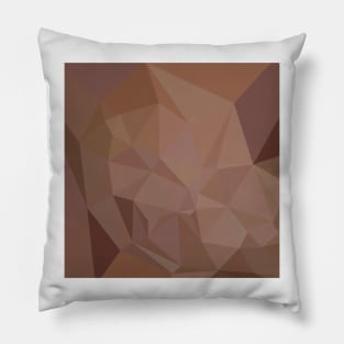 Caput Mortuum Brown Abstract Low Polygon Background Pillow