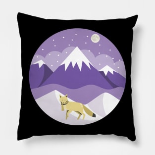 Snow Scene with Fox Pillow