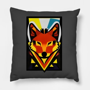 Fox Head Pop Art Pillow