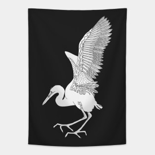 Stork Bird Illustration, Adult Coloring Design Tapestry