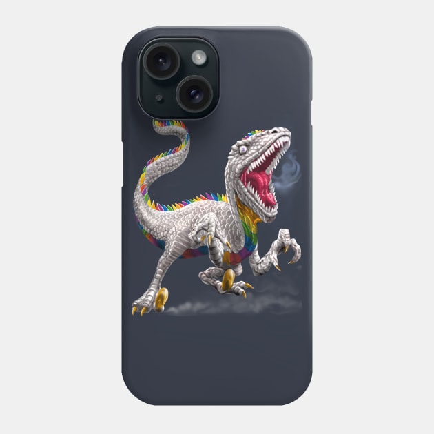 Rainbow Raptor Phone Case by AyotaIllustration