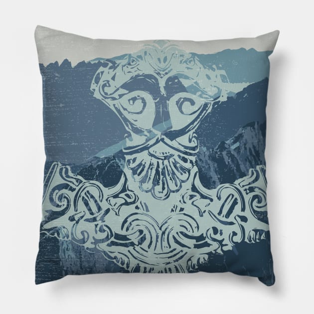 Thors Hammer - Mjolnir Pillow by NJORDUR