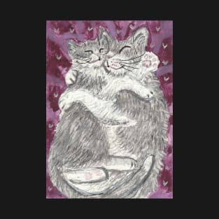 Gray cat snuggles T-Shirt