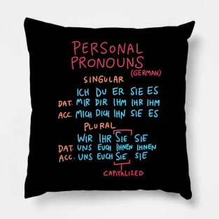 German Grammar (Pronouns) Pillow