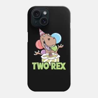Second 2nd Birthday Two Rex T-Rex Dinosaur Dino Phone Case