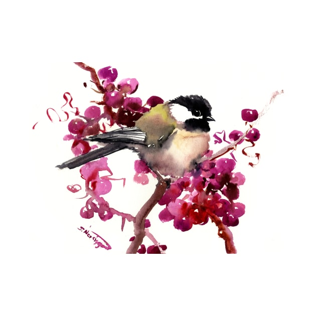 Chickadee Bird and Berries decor by surenart