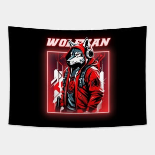 Wolfman Neon Tapestry