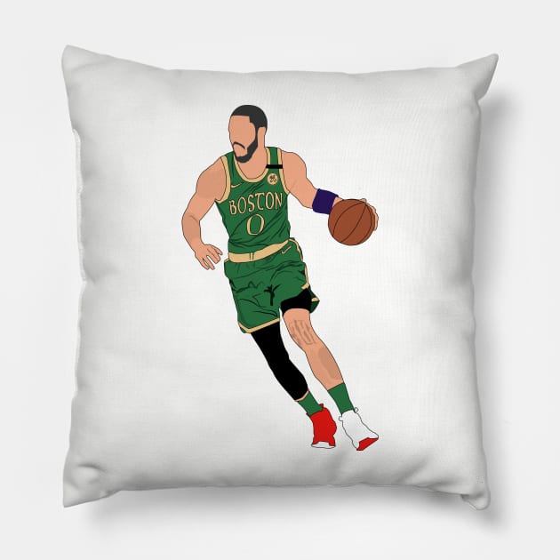 Jayson Tatum Pillow by FootballBum