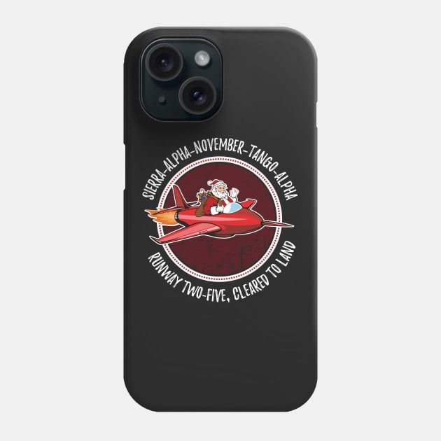 Santa Airlines Pilot Christmas Gift Aviation Air Traffic Controller Holiday Retro Shirt Phone Case by stearman