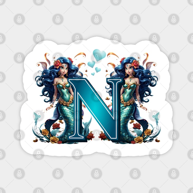 Mermaid Alphabet The Letter N Magnet by MGRCLimon