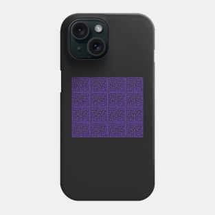Purple Ink Labyrinth Outlined in White Ink Phone Case