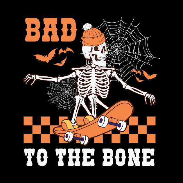 Bad To The Bone Skateboarding Skeleton by ReeseClaybro