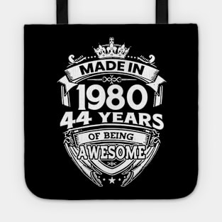 Made In 1980 44 Years Of Being Awesome Tote