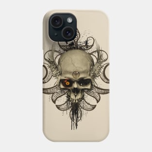 Awesome skull with wings Phone Case