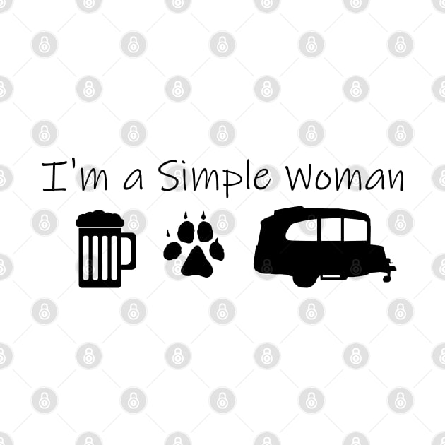 Airstream Basecamp "I'm a Simple Woman" - Beer, Dogs & Basecamp by dinarippercreations