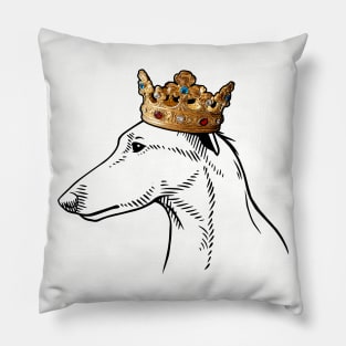 Lurcher Dog King Queen Wearing Crown Pillow