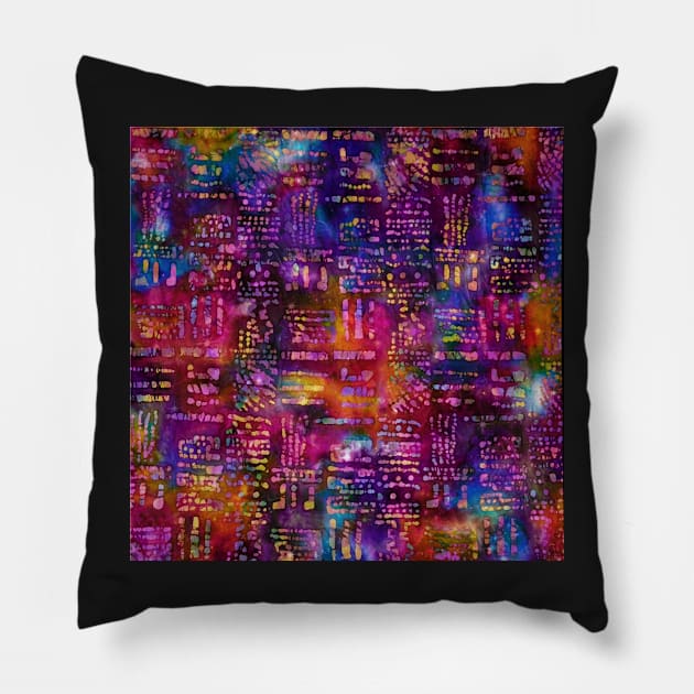 Rainbow Batik Tie Dye Pillow by KirstenStar 