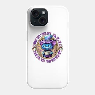 Steampunk Cheshire Cat with Tea Cup Phone Case