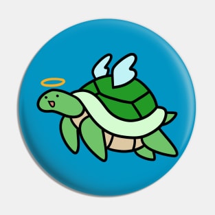 Green Angel Turtle Pin