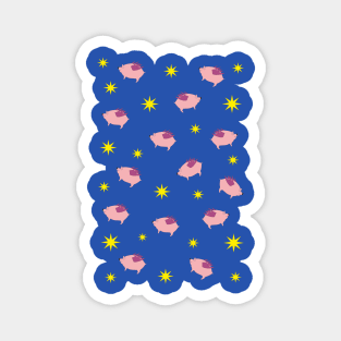 Flying piggies in the night Magnet